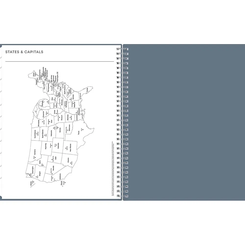 2025 Planners|Blue Sky 2025 8.5" x 11" Weekly & Monthly Planner, Plastic Cover, Steel Blue (148317)