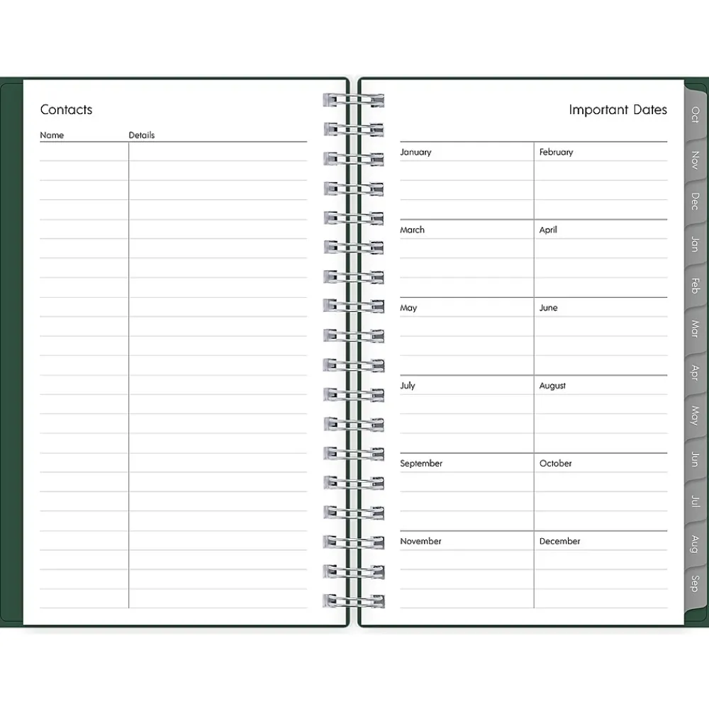 2025 Planners|Blue Sky 2025 3.63" x 6.13" Weekly & Monthly Planner, Plastic Cover, Deep Forest Green (147967)