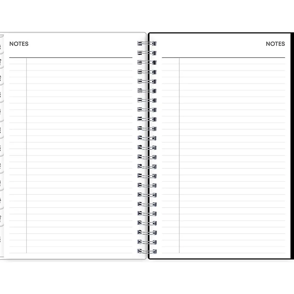 Academic Planners|Blue Sky 2024-2025 Analeis 5" x 8" Academic Weekly & Monthly Planner, Plastic Cover, White/Black (130608-A25)