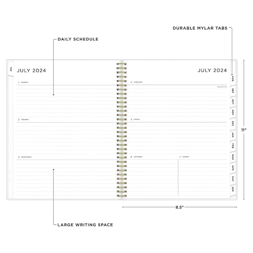 Academic Planners|Blue Sky 2024-2025 Ashley G Multicolor Smoke 8.5" x 11" Academic Weekly & Monthly Planner, Plastic Cover (133681-A25)