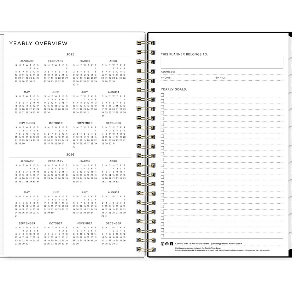 2025 Planners|Blue Sky 2025 Ashley G Small Dots 5" x 8" Weekly & Monthly Planner, Plastic Cover, Multicolor (148248)