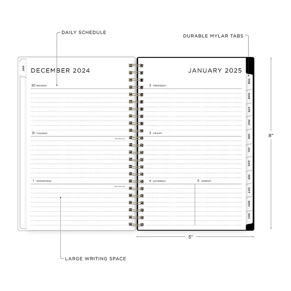 2025 Planners|Blue Sky 2025 Ashley G Small Dots 5" x 8" Weekly & Monthly Planner, Plastic Cover, Multicolor (148248)