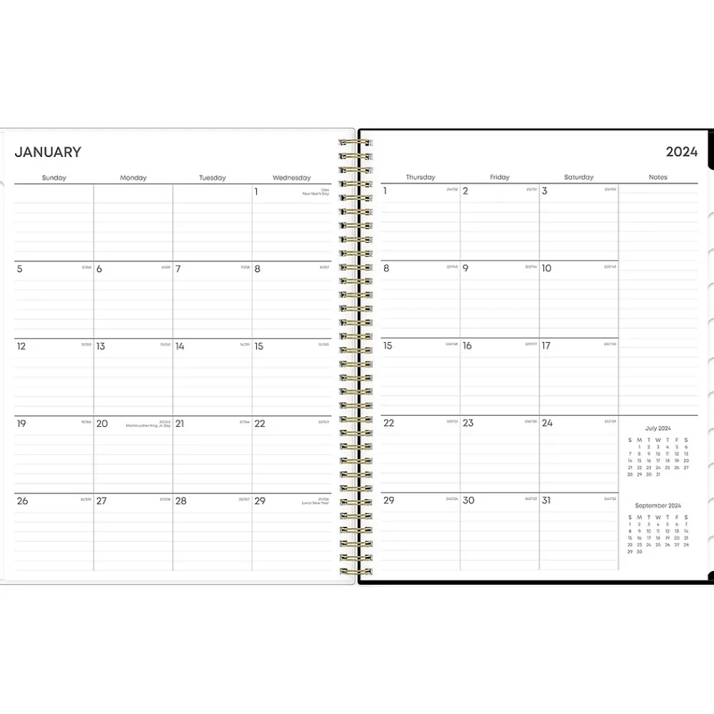 2025 Planners|Blue Sky 2025 Baccara Dark 8.5" x 11" Weekly & Monthly Planner, Plastic Cover, Multicolor (110211-25)
