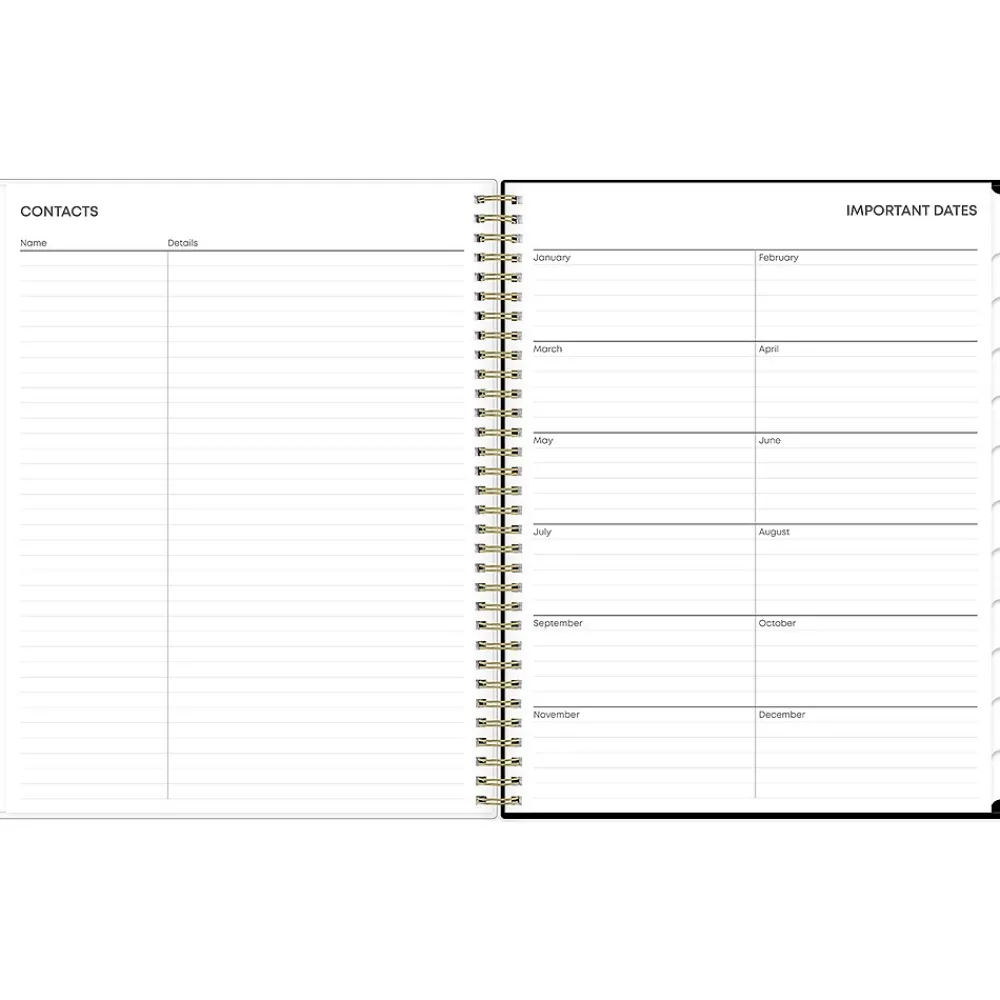 2025 Planners|Blue Sky 2025 Baccara Dark 8.5" x 11" Weekly & Monthly Planner, Plastic Cover, Multicolor (110211-25)