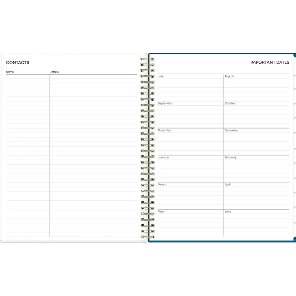 Academic Planners|Blue Sky 2024-2025 Bakah Blue 8.5" x 11" Academic Weekly & Monthly Planner, Plastic Cover, Blue/White (131951-A25)