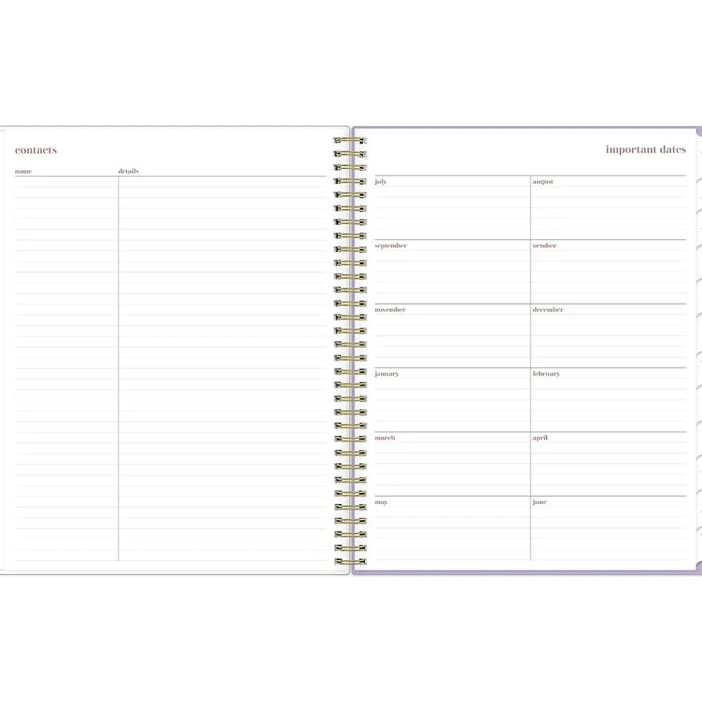 Academic Planners|Blue Sky 2024-2025 Belinda Selene Sienna Lilac 8.5" x 11" Academic Weekly & Monthly Planner, Plastic Cover, Purple/White