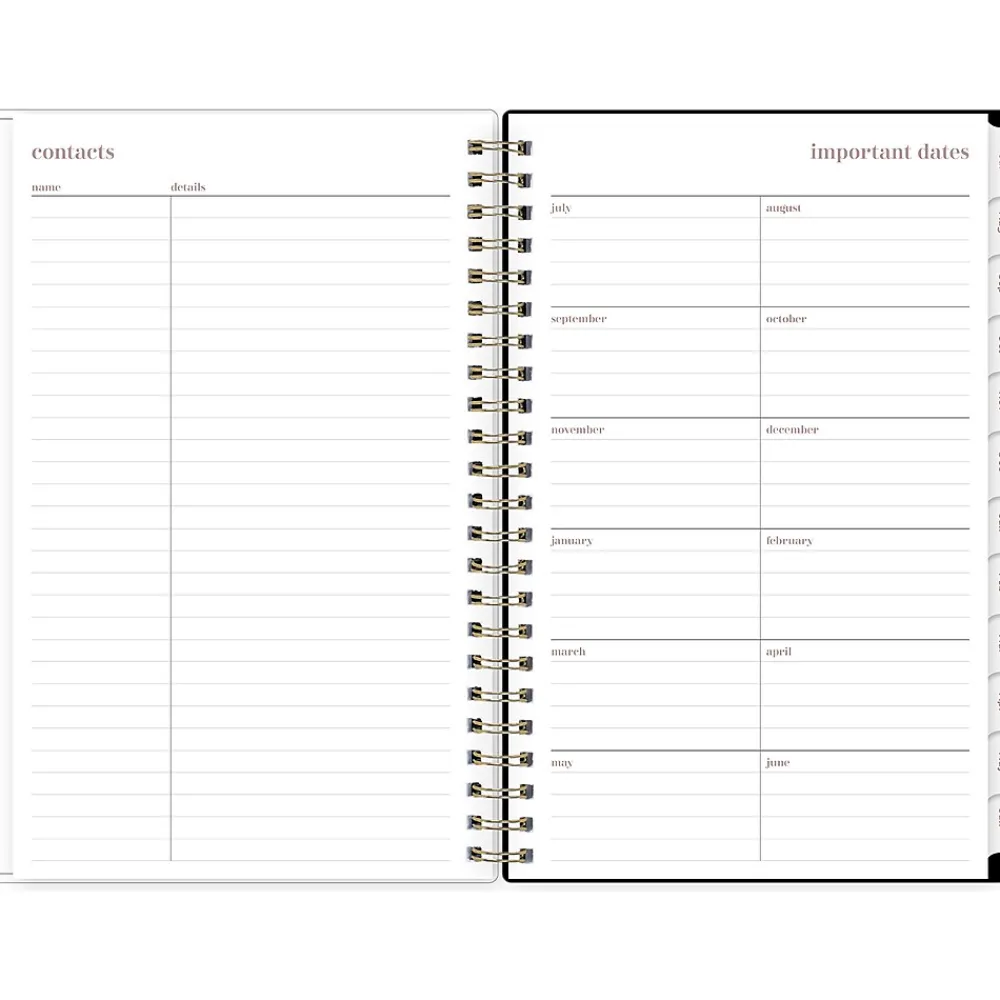 Academic Planners|Blue Sky 2024-2025 Belinda Selene Nyla 5" x 8" Academic Weekly & Monthly Planner, White/Black (149822)