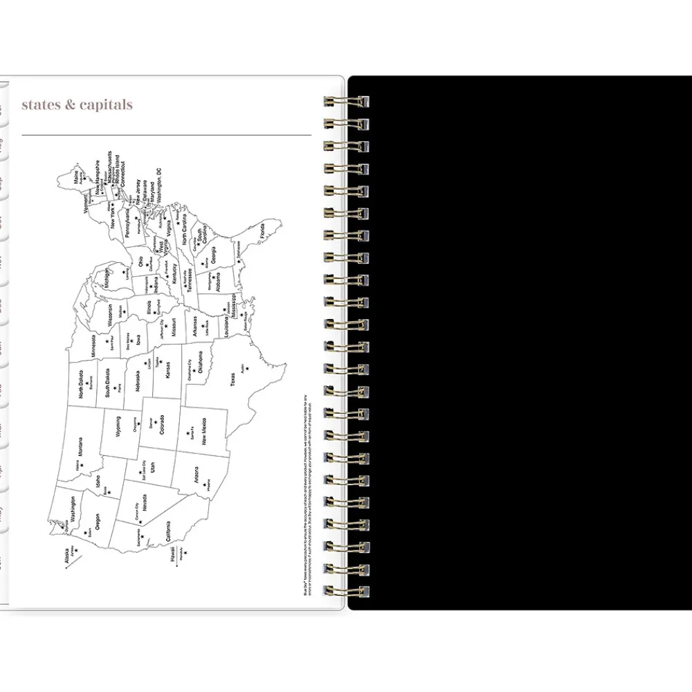 Academic Planners|Blue Sky 2024-2025 Belinda Selene Nyla 5" x 8" Academic Weekly & Monthly Planner, White/Black (149822)