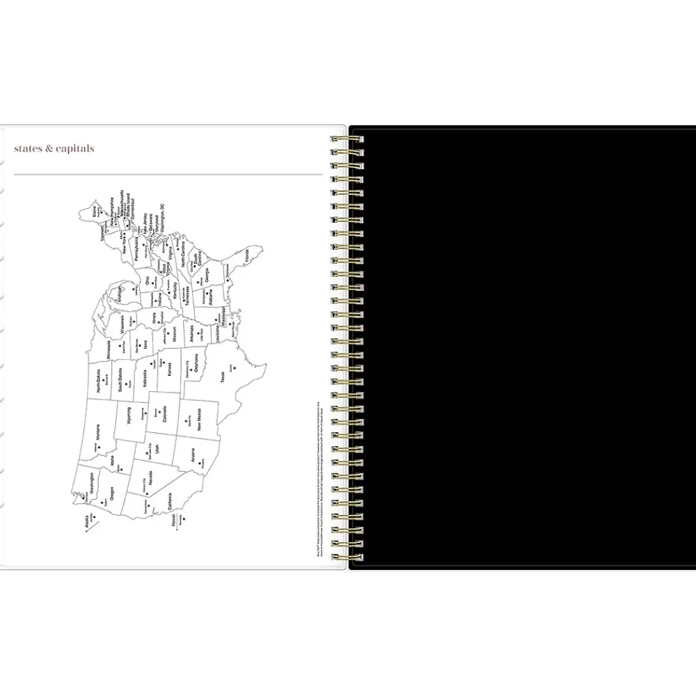 Academic Planners|Blue Sky 2024-2025 Belinda Selene Lucy 8.5" x 11" Academic Weekly & Monthly Planner, Black/Pink (144970)