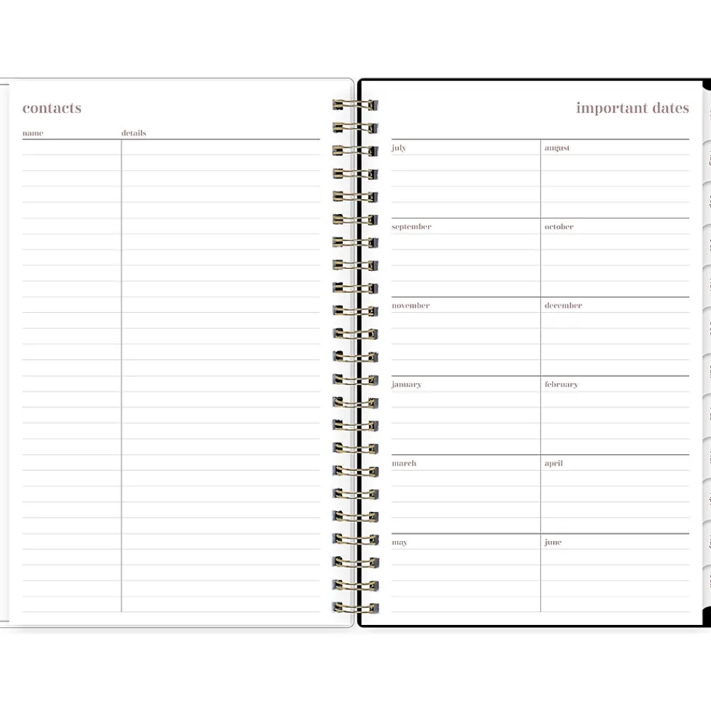 Academic Planners|Blue Sky 2024-2025 Belinda Selene Lucy 5" x 8" Academic Weekly & Monthly Planner, Plastic Cover, Black/Pink (149819)