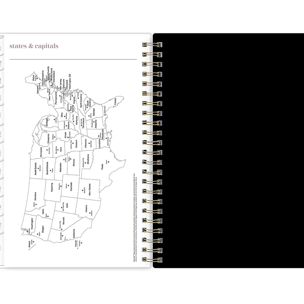 Academic Planners|Blue Sky 2024-2025 Belinda Selene Lucy 5" x 8" Academic Weekly & Monthly Planner, Plastic Cover, Black/Pink (149819)