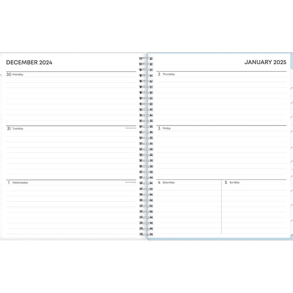 2025 Planners|Blue Sky 2025 Blue Block 8.5" x 11" Weekly & Monthly Planner, Plastic Cover, Blue (152253)