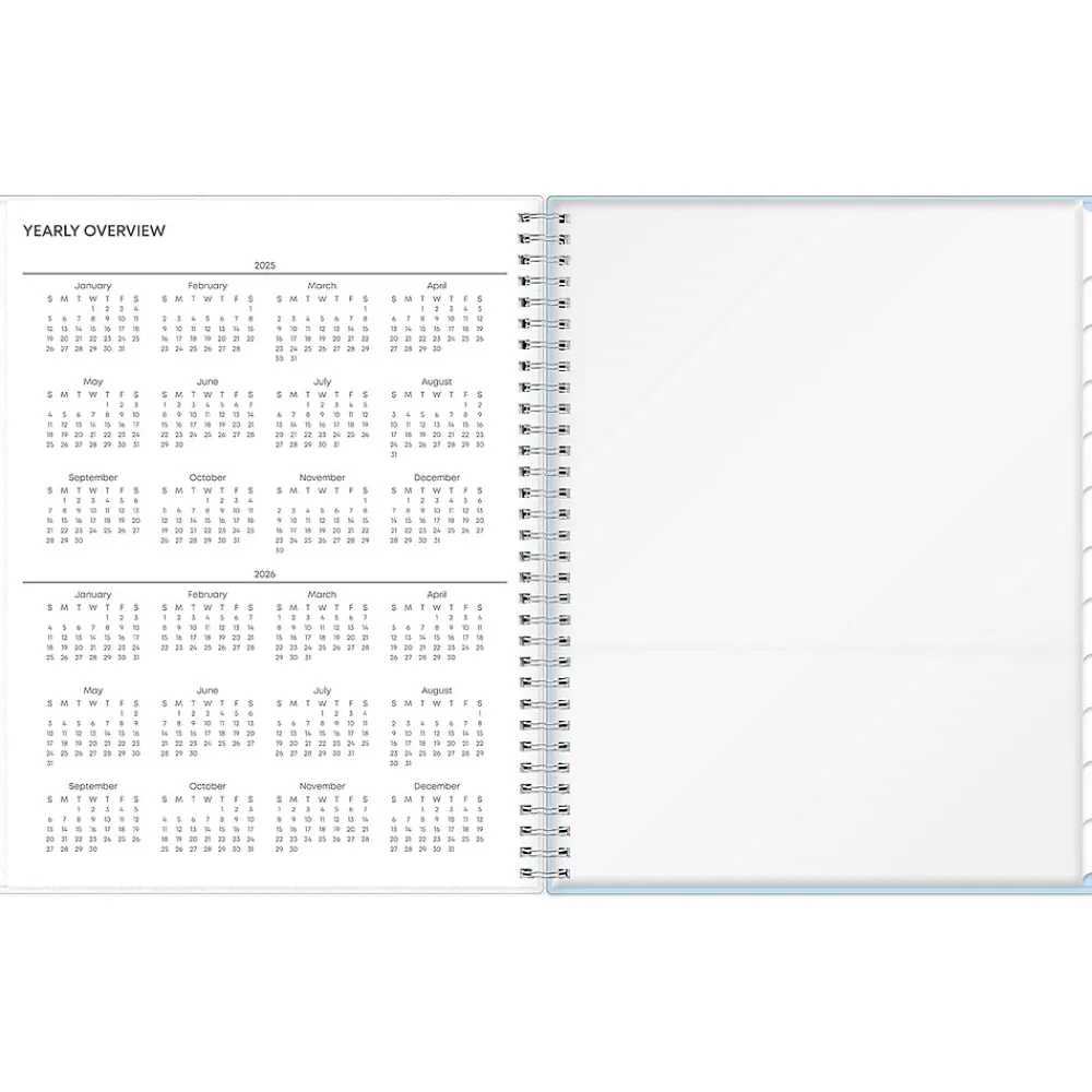 2025 Planners|Blue Sky 2025 Blue Block 8.5" x 11" Weekly & Monthly Planner, Plastic Cover, Blue (152253)