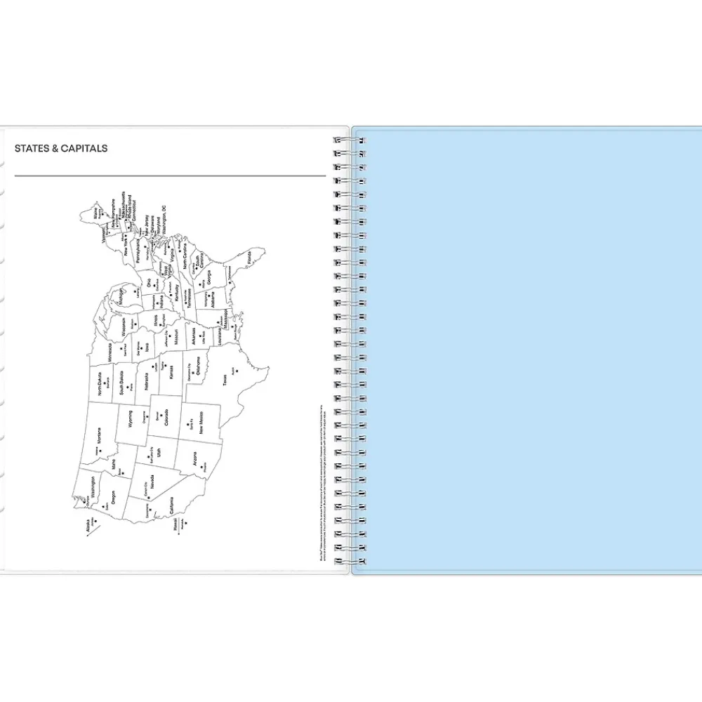 2025 Planners|Blue Sky 2025 Blue Block 8.5" x 11" Weekly & Monthly Planner, Plastic Cover, Blue (152253)
