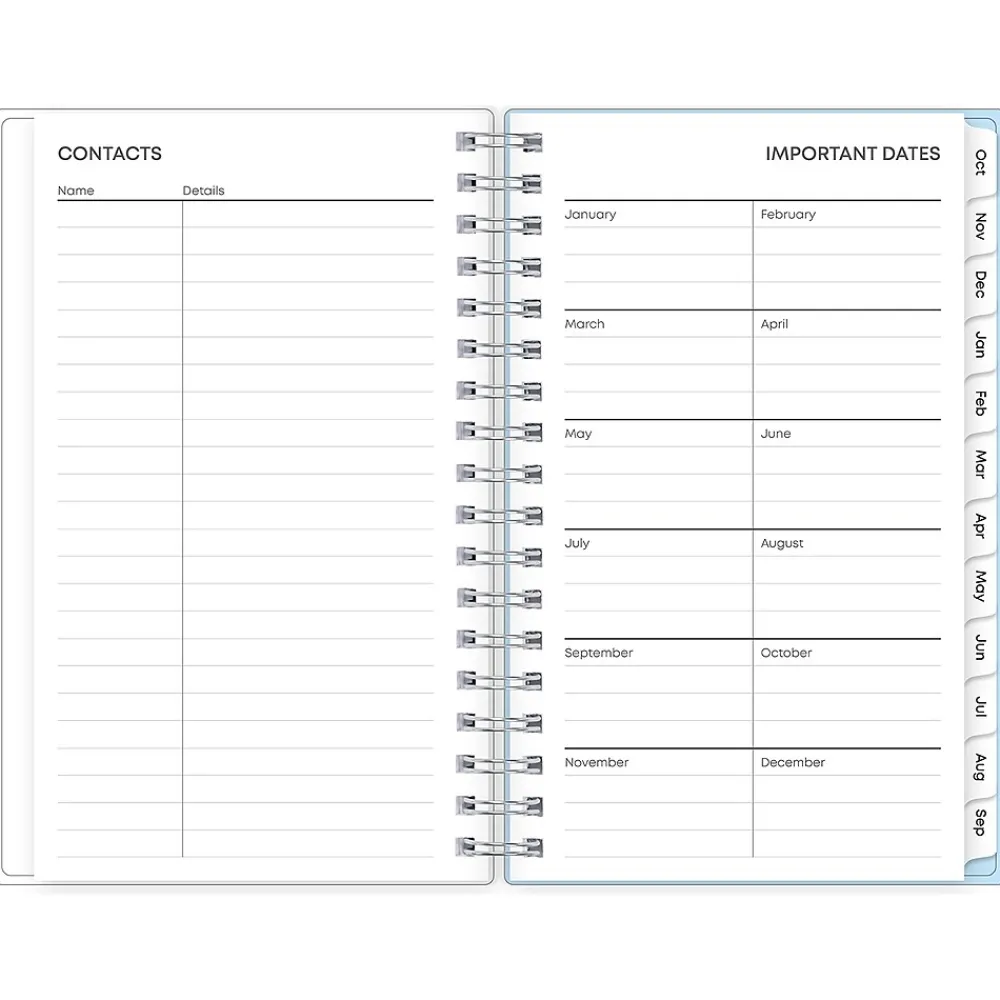 2025 Planners|Blue Sky 2025 Blue Block 3.63" x 6.13" Weekly & Monthly Planner, Plastic Cover, Blue/Light Blue (152251)