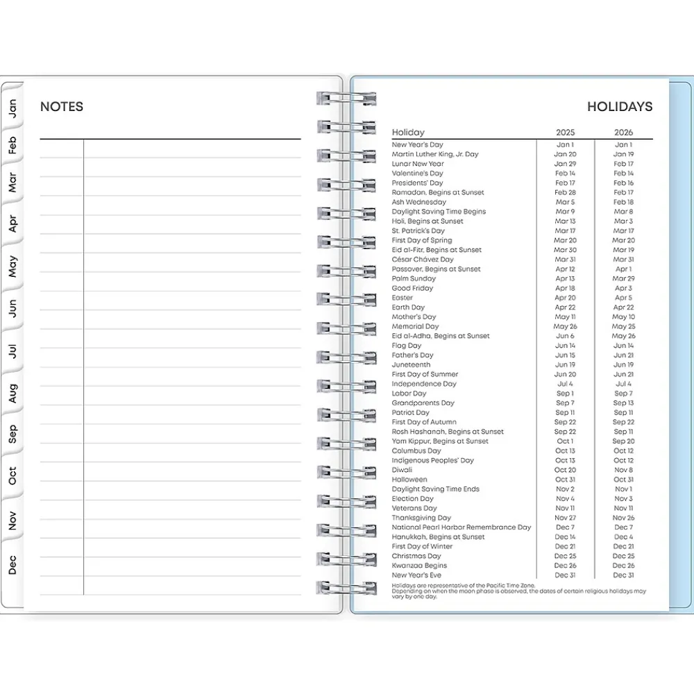 2025 Planners|Blue Sky 2025 Blue Block 3.63" x 6.13" Weekly & Monthly Planner, Plastic Cover, Blue/Light Blue (152251)