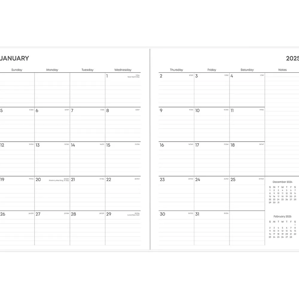 2025 Planners|Blue Sky 2025 Brickyard 8.5" x 11" Monthly Planner, Plastic Cover, Multicolor (152267)