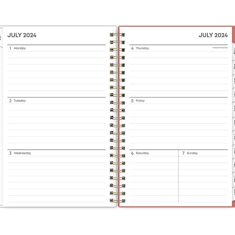 Academic Planners|Blue Sky 2024-2025 Cali Pink 5" x 8" Academic Weekly & Monthly Planner, Plastic Cover, Pink/White (130621-A25)