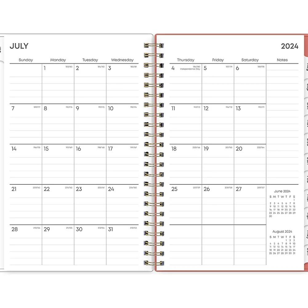 Academic Planners|Blue Sky 2024-2025 Cali Pink 5" x 8" Academic Weekly & Monthly Planner, Plastic Cover, Pink/White (130621-A25)