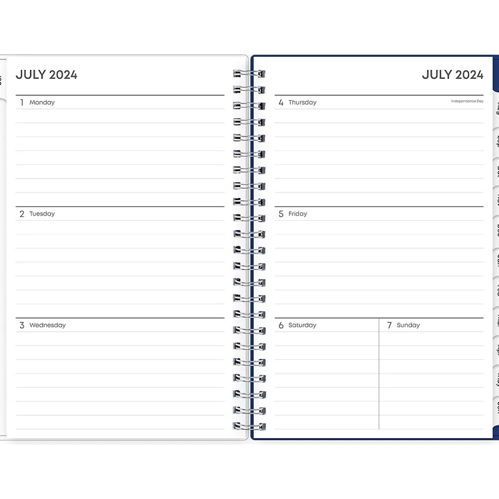 Academic Planners|Blue Sky 2024-2025 Chanson 5" x 8" Academic Weekly & Monthly Planner, Plastic Cover, Blue (128694-A25)