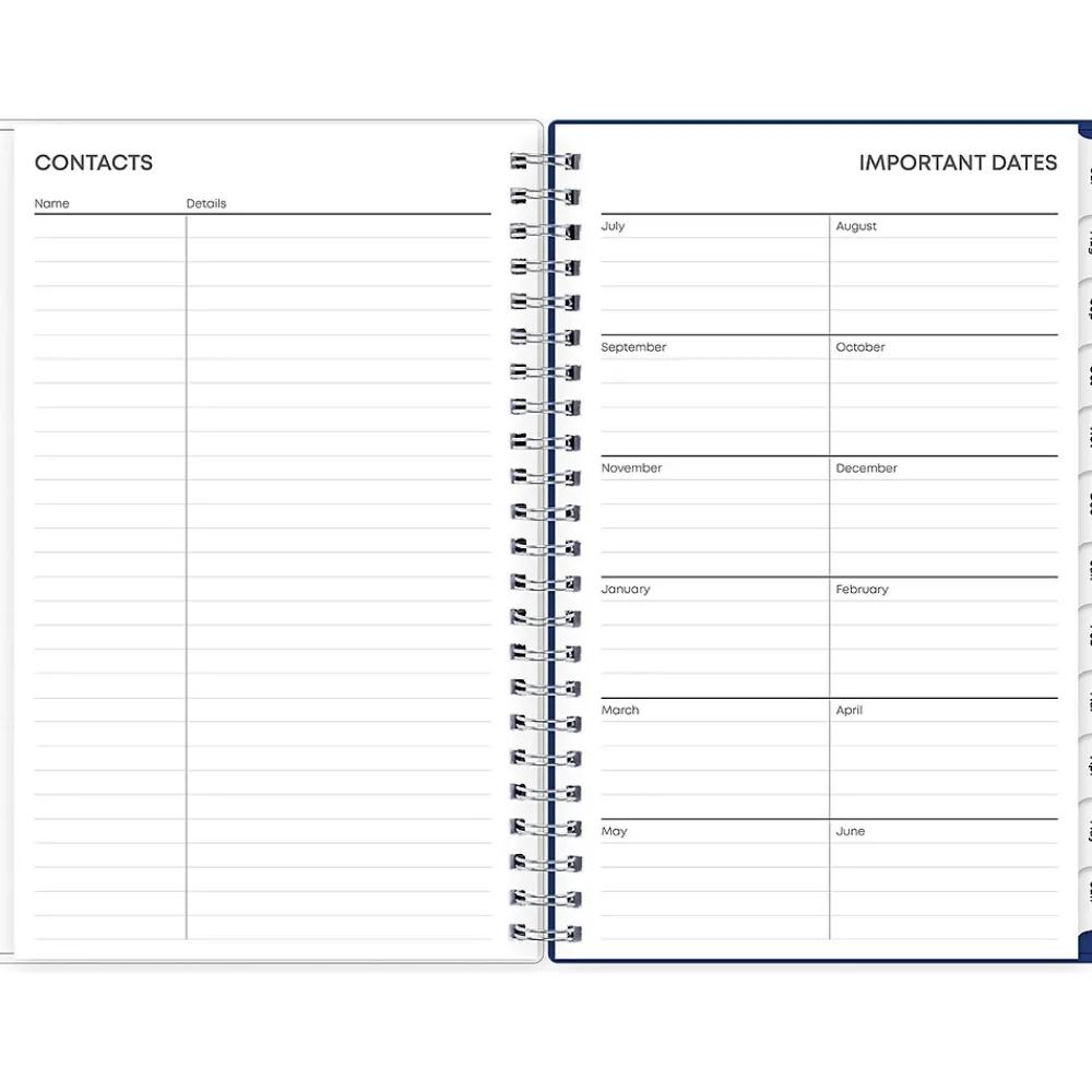 Academic Planners|Blue Sky 2024-2025 Chanson 5" x 8" Academic Weekly & Monthly Planner, Plastic Cover, Blue (128694-A25)