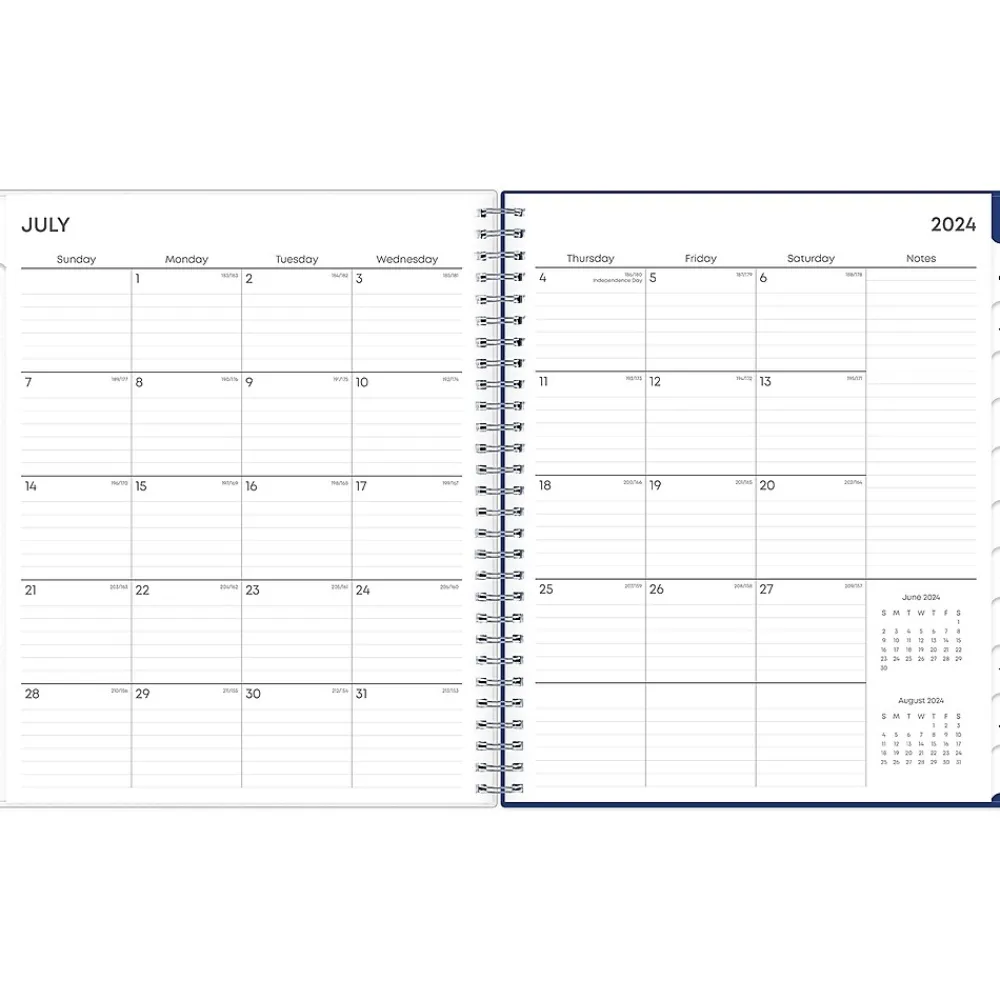Academic Planners|Blue Sky 2024-2025 Chanson 8" x 10" Academic Monthly Planner, Plastic Cover, Blue (128693-A25)