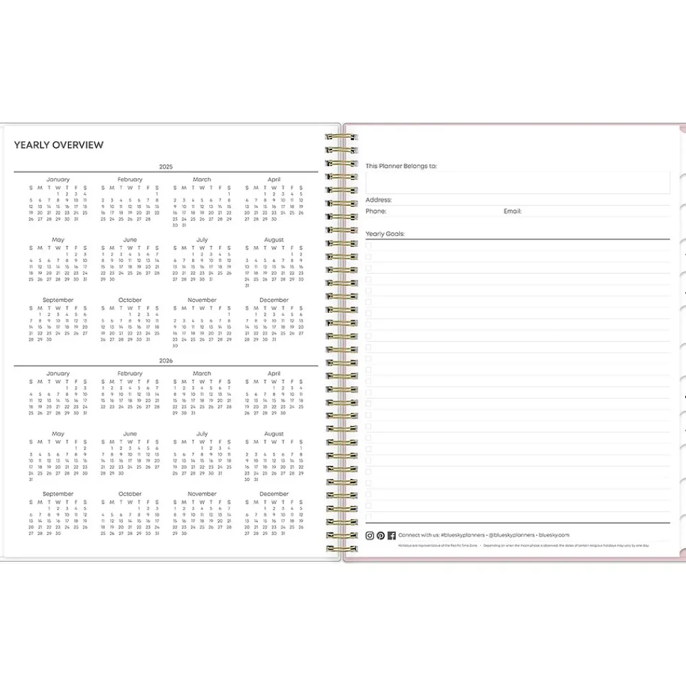 2025 Planners|Blue Sky 2025 Checkerboard 8.5" x 11" Weekly & Monthly Planner, Plastic Cover, Multicolor (152476)