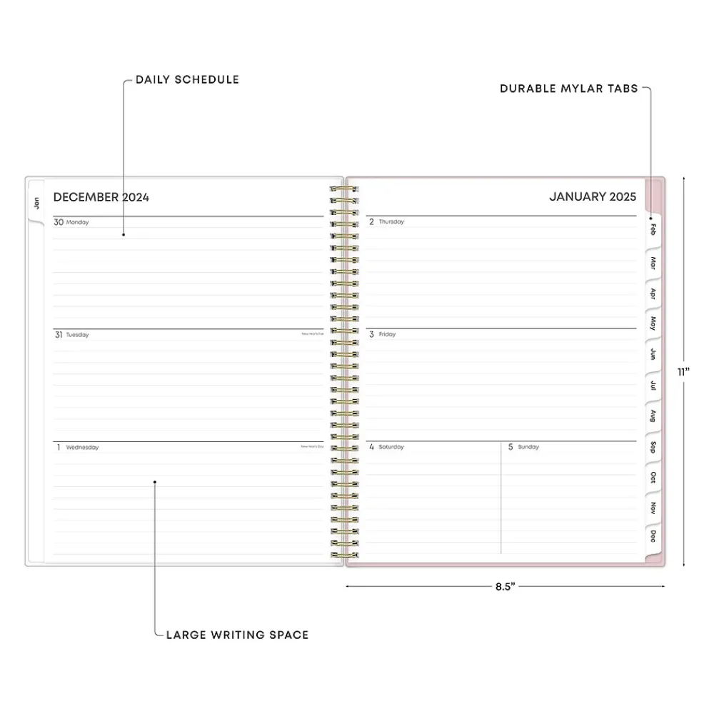 2025 Planners|Blue Sky 2025 Checkerboard 8.5" x 11" Weekly & Monthly Planner, Plastic Cover, Multicolor (152476)