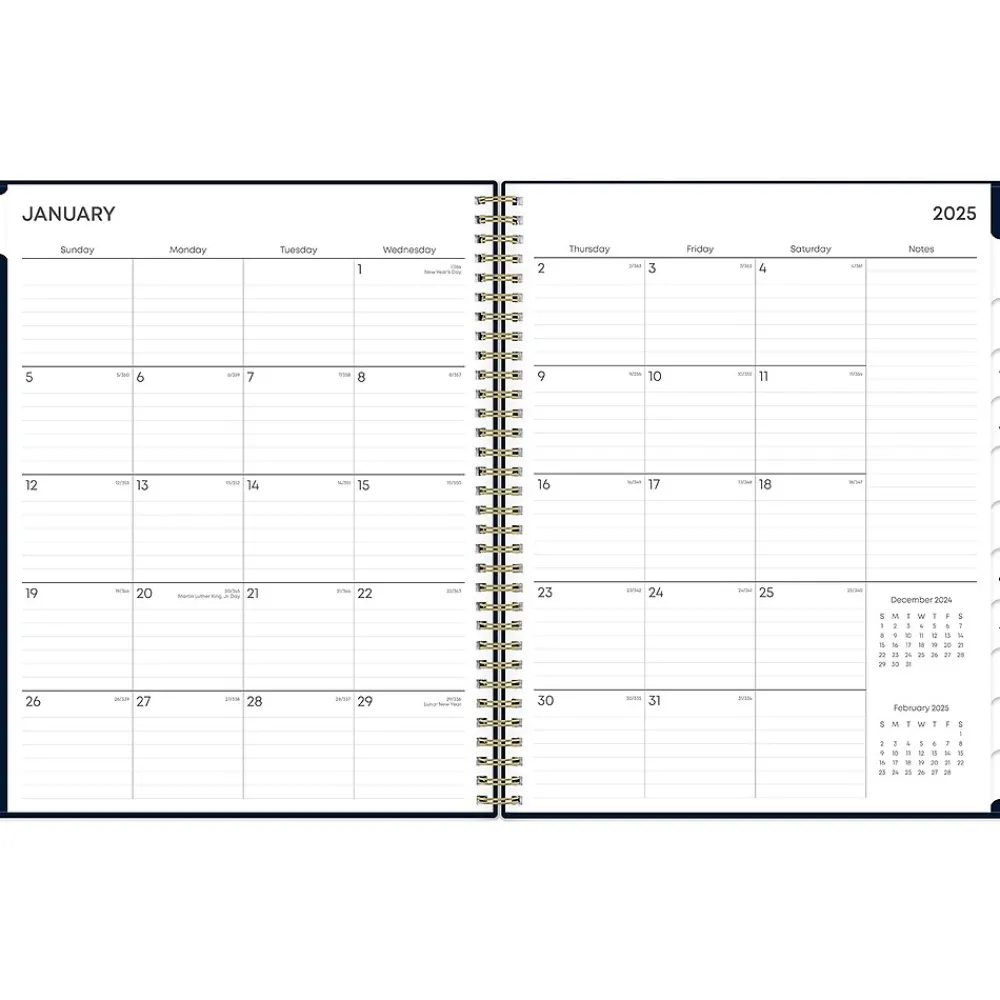 2025 Planners|Blue Sky 2025 Cheeyna 8.5" x 11" Weekly & Monthly Planner, Plastic Cover, Navy (147946)