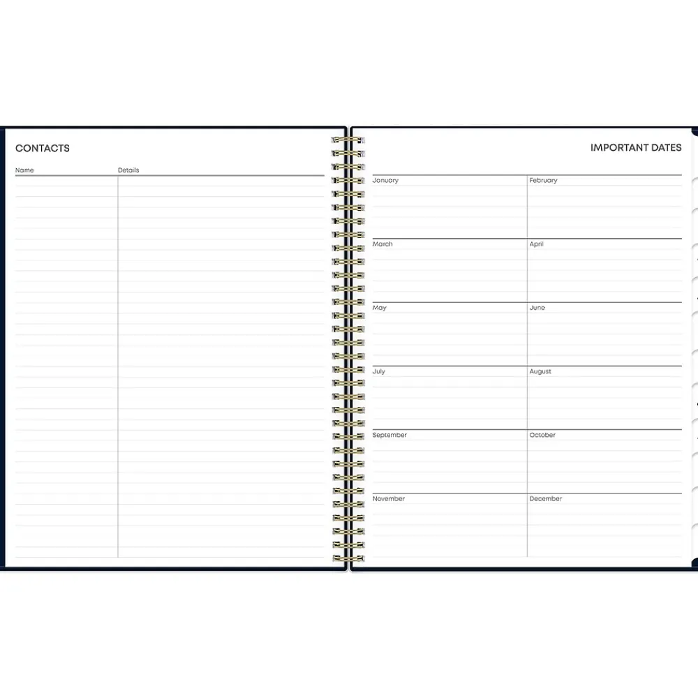 2025 Planners|Blue Sky 2025 Cheeyna 8.5" x 11" Weekly & Monthly Planner, Plastic Cover, Navy (147946)