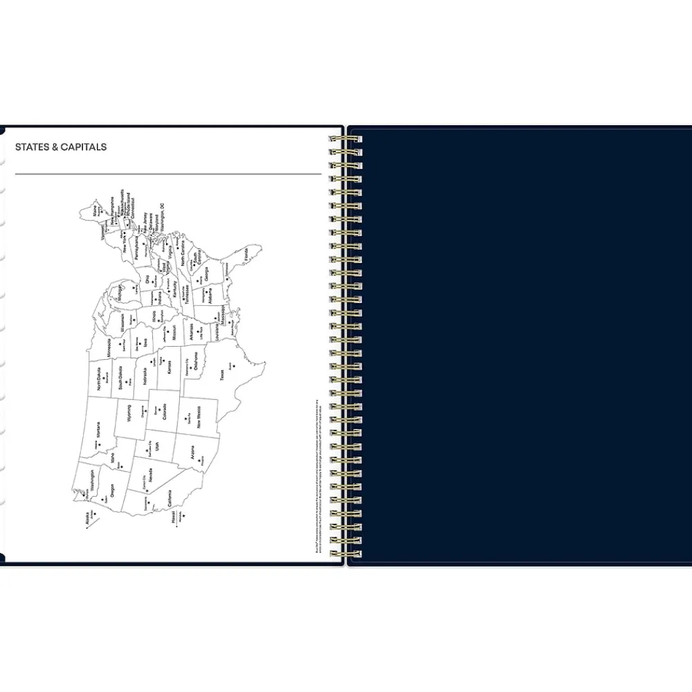 2025 Planners|Blue Sky 2025 Cheeyna 8.5" x 11" Weekly & Monthly Planner, Plastic Cover, Navy (147946)