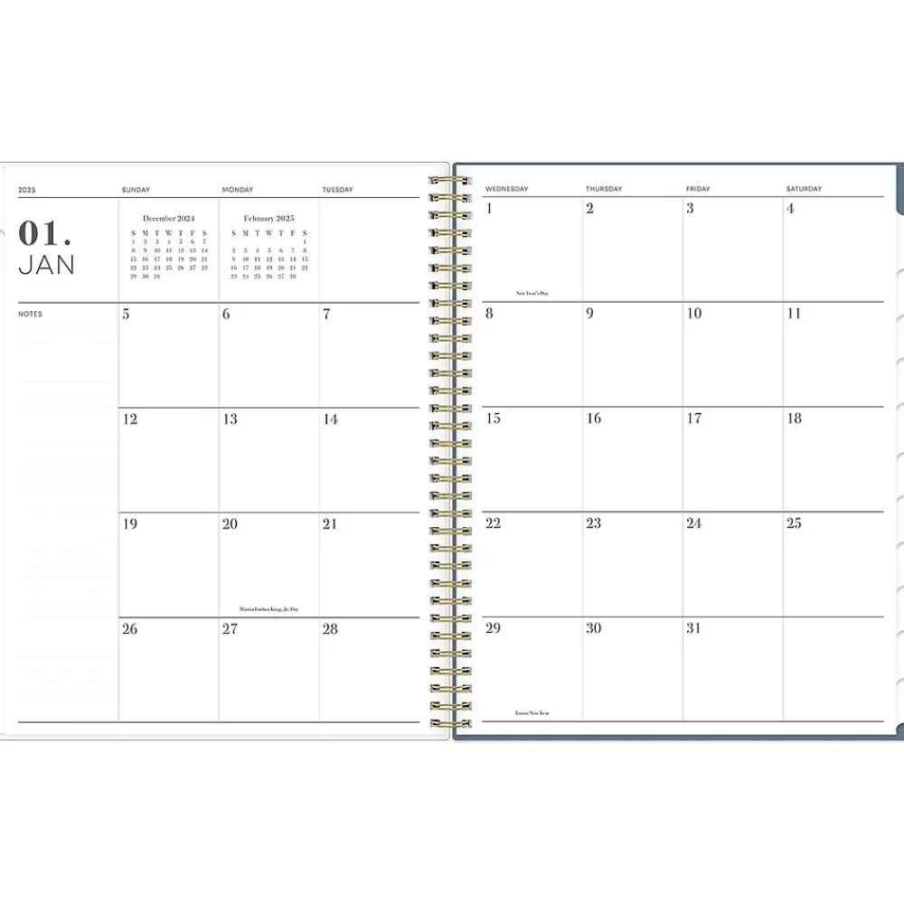 2025 Planners|Blue Sky 2025 Cocolie 8.5" x 11" Weekly & Monthly Planner, Plastic Cover, Blue/White (148256)