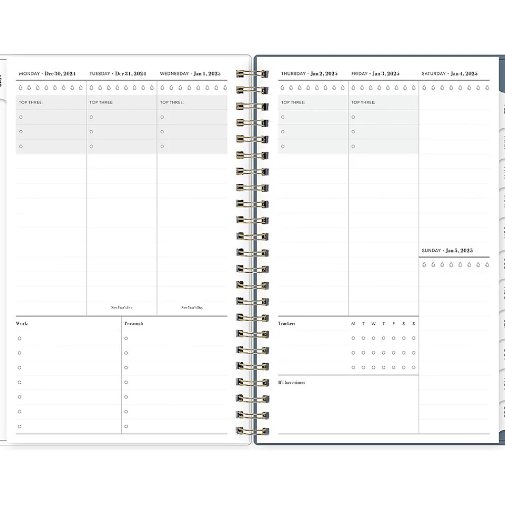 2025 Planners|Blue Sky 2025 Cocolie 5" x 8" Weekly & Monthly Planner, Plastic Cover, Blue/White (152244)