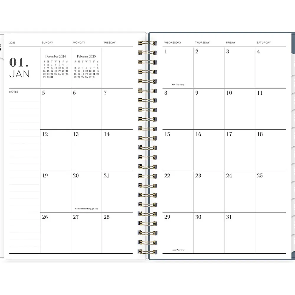 2025 Planners|Blue Sky 2025 Cocolie 5" x 8" Weekly & Monthly Planner, Plastic Cover, Blue/White (152244)