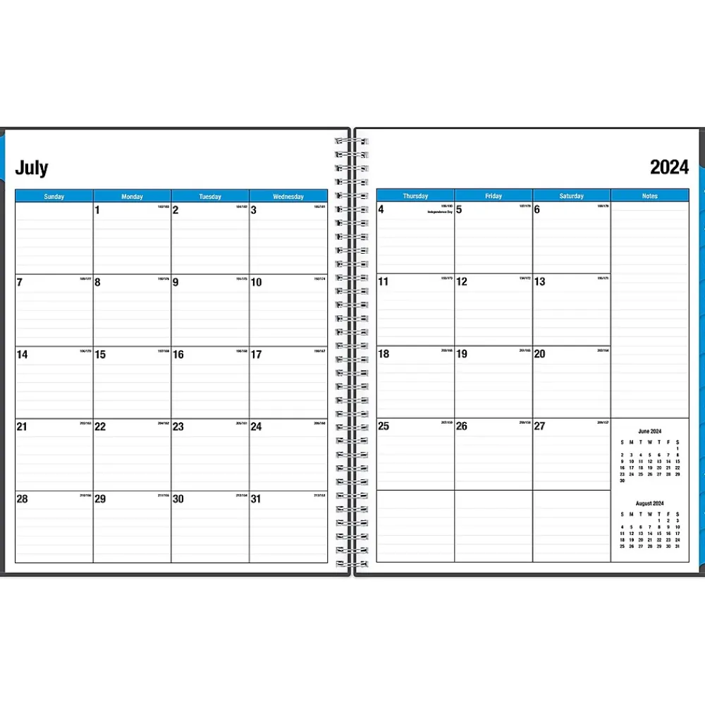 Academic Planners|Blue Sky 2024-2025 Collegiate 8.5" x 11" Academic Weekly & Monthly Planner, Plastic Cover, Gray (100135-A25)