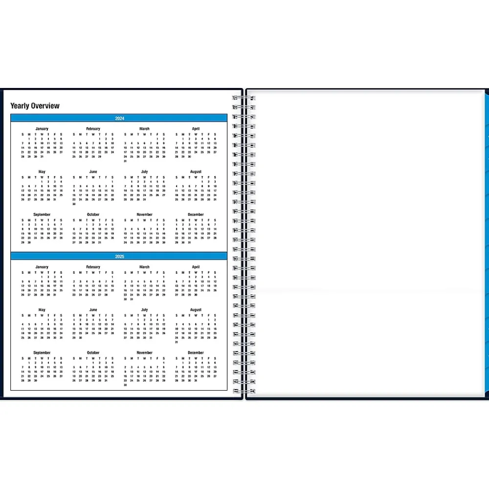 Academic Planners|Blue Sky 2024-2025 Collegiate Navy 8.5" x 11" Academic Weekly & Monthly Planner, Plastic Cover, Navy (148672-A25)