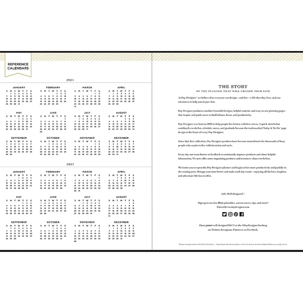 Academic Planners|Blue Sky 2024-2025 Day Designer 8" x 10" Academic Weekly & Monthly Planner, Black (144874)