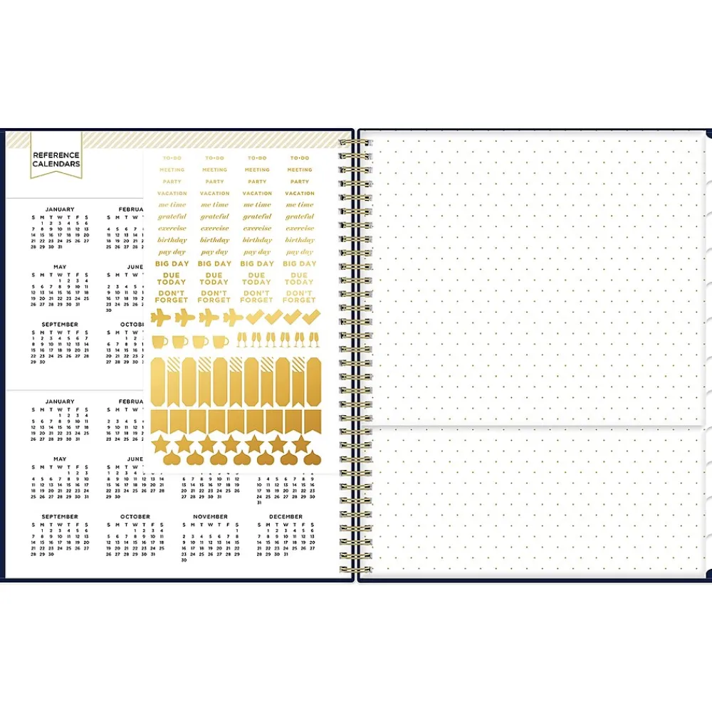 Academic Planners|Blue Sky 2024-2025 Day Designer 8.5" x 11" Academic Weekly & Monthly Planner, Plastic Cover, Deep Blue (149826)