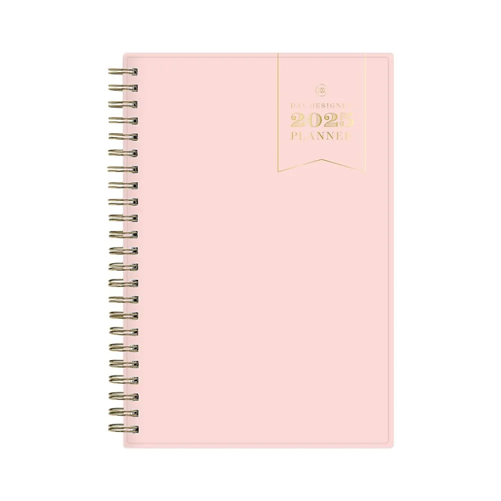 2025 Planners|Blue Sky 2025 Day Designer 5" x 8" Weekly & Monthly Planner, Plastic Cover, Blush (148147)