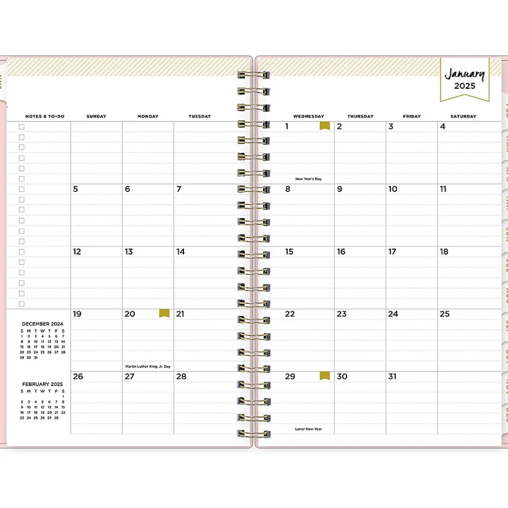 2025 Planners|Blue Sky 2025 Day Designer 5" x 8" Weekly & Monthly Planner, Plastic Cover, Blush (148147)