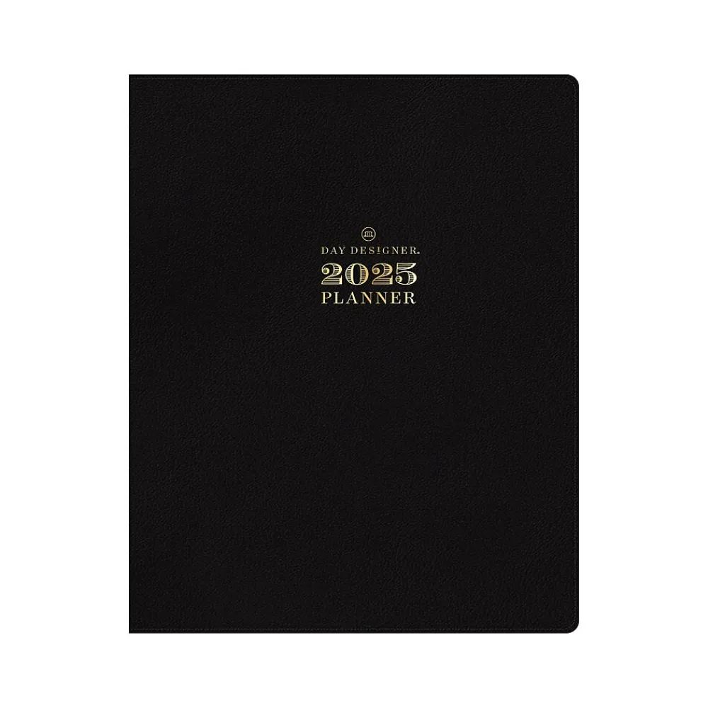 2025 Planners|Blue Sky 2025 Day Designer 8" x 10" Weekly & Monthly Planner, Faux Leather Cover, Black (148125)