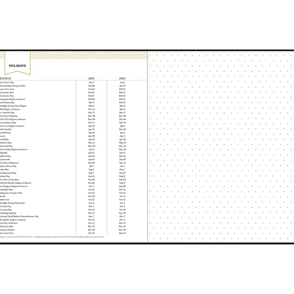 2025 Planners|Blue Sky 2025 Day Designer 8" x 10" Weekly & Monthly Planner, Faux Leather Cover, Black (148125)