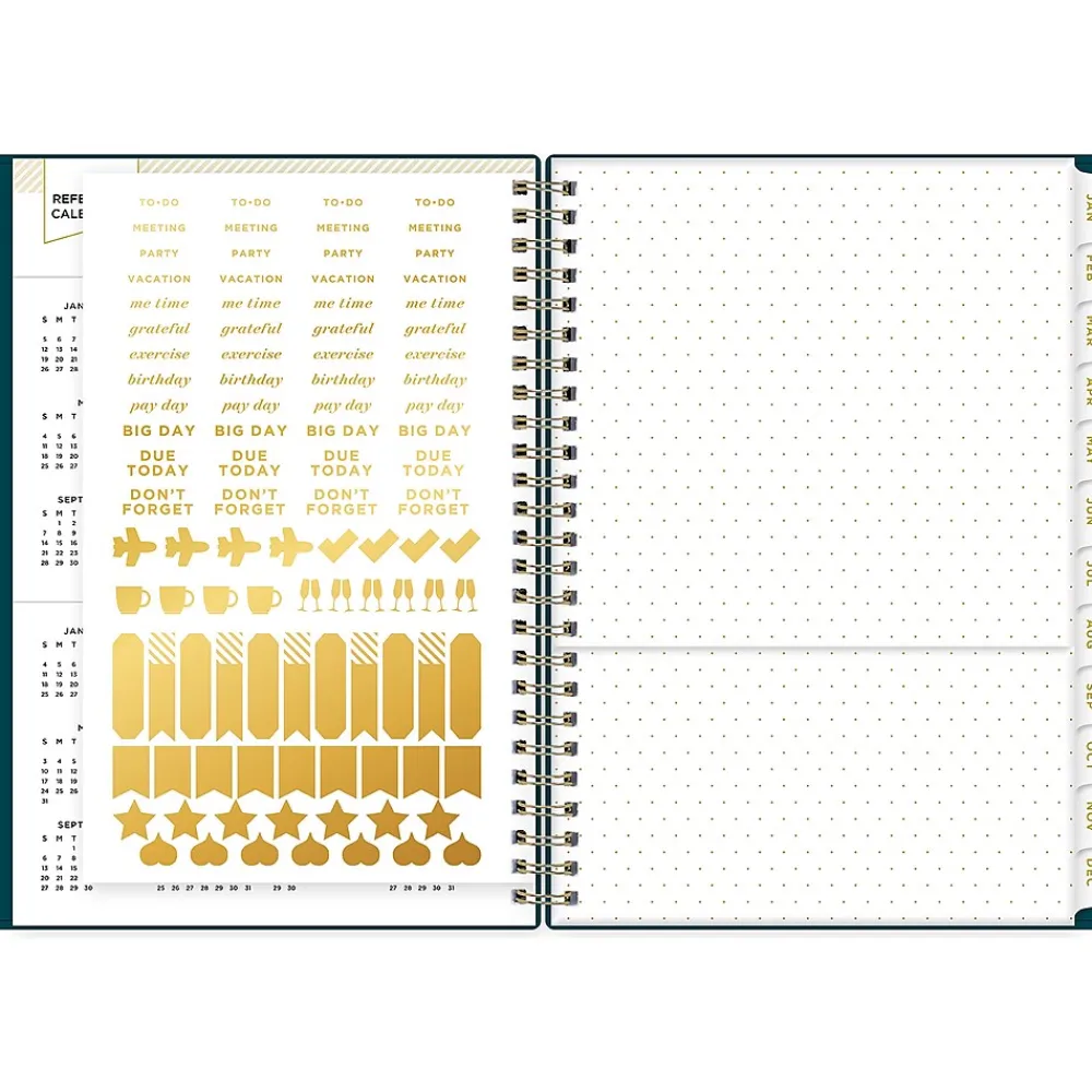 2025 Planners|Blue Sky 2025 Day Designer 5.88" x 8.63" Weekly & Monthly Planner, Plastic Cover, Peacock Blue (152221)