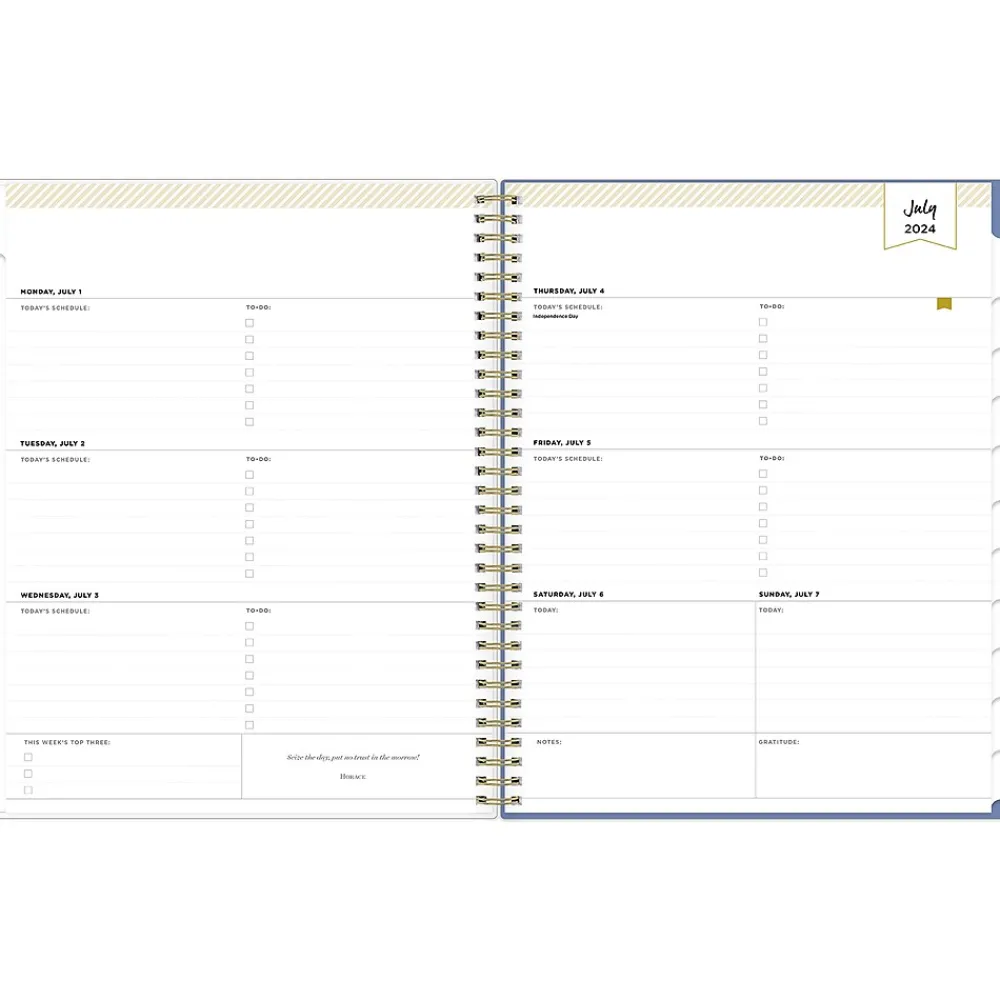 Academic Planners|Blue Sky 2024-2025 Day Designer Annabel 8.5" x 11" Academic Weekly & Monthly Planner, Plastic Cover, Blue/White (144867)