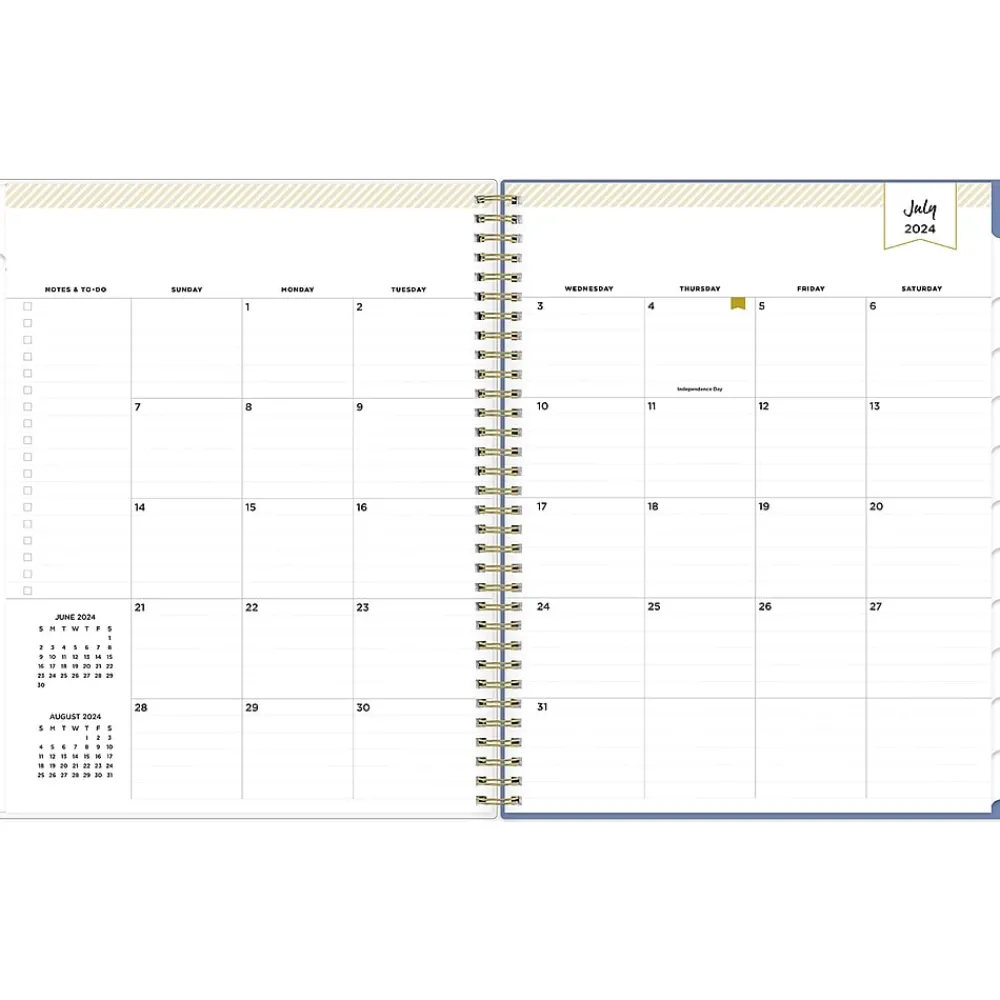Academic Planners|Blue Sky 2024-2025 Day Designer Annabel 8.5" x 11" Academic Weekly & Monthly Planner, Plastic Cover, Blue/White (144867)