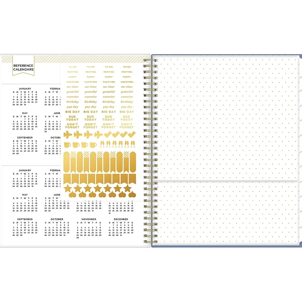 Academic Planners|Blue Sky 2024-2025 Day Designer Annabel 8.5" x 11" Academic Weekly & Monthly Planner, Plastic Cover, Blue/White (144867)