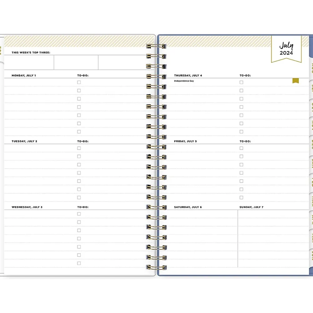 Academic Planners|Blue Sky 2024-2025 Day Designer Annabel 5" x 8" Academic Weekly & Monthly Planner, Plastic Cover, Blue/White (144869)
