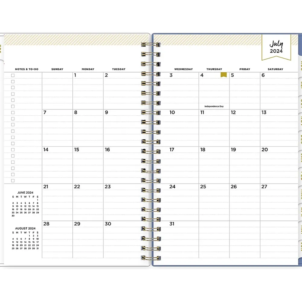 Academic Planners|Blue Sky 2024-2025 Day Designer Annabel 5" x 8" Academic Weekly & Monthly Planner, Plastic Cover, Blue/White (144869)