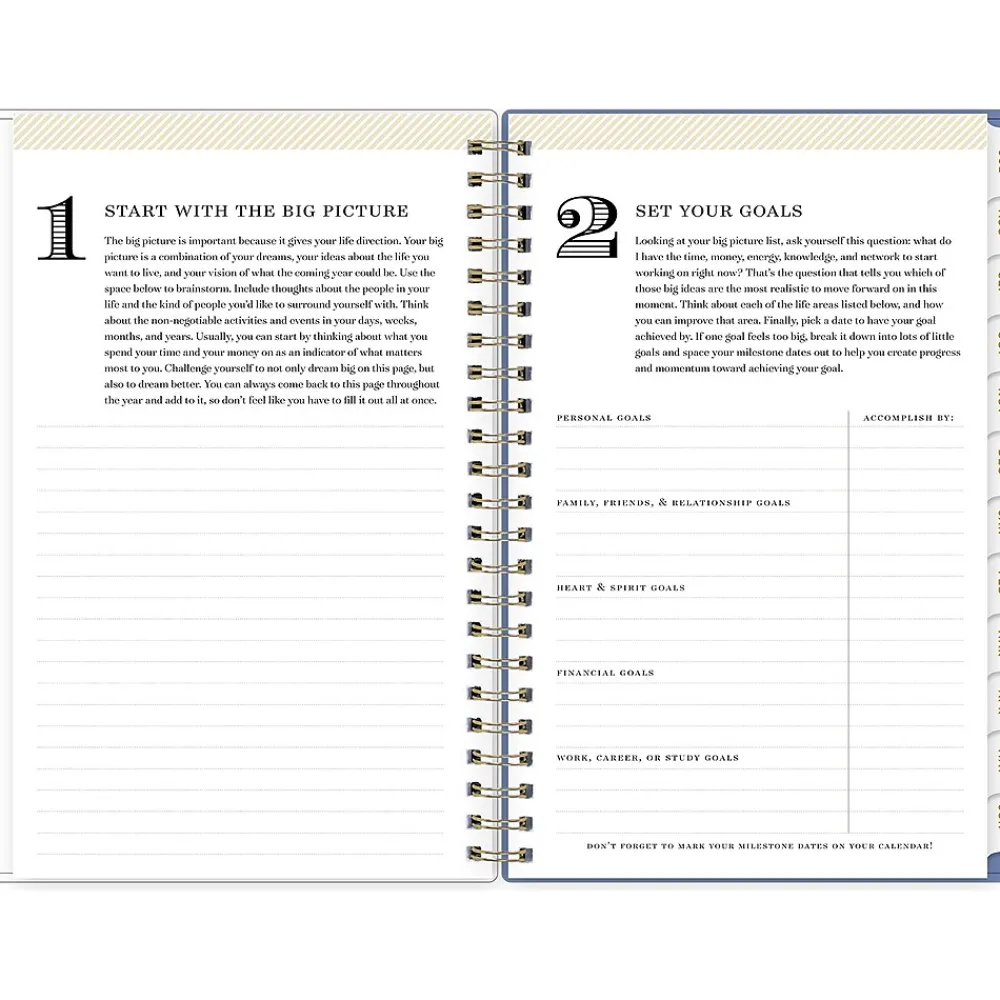 Academic Planners|Blue Sky 2024-2025 Day Designer Annabel 5" x 8" Academic Weekly & Monthly Planner, Plastic Cover, Blue/White (144869)