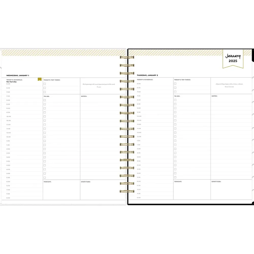 2025 Planners|Blue Sky 2025 Day Designer Austen Black 8" x 10" Daily & Monthly Planner, Plastic Cover, Multicolor (148130)